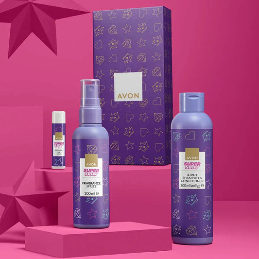 Pamper your little star with the Avon Kids' Superstar Bath & Body Gift Set, perfect for fun bath time adventures.