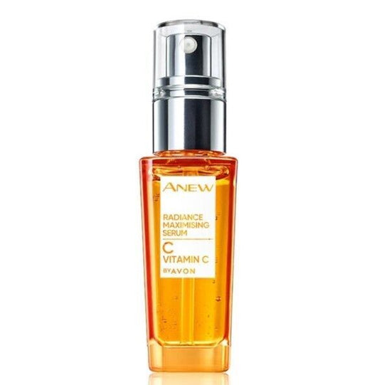 Avon Anew Vitamin C Radiance Maximising Serum enhances your glow while tackling fatigue and blemishes effectively.