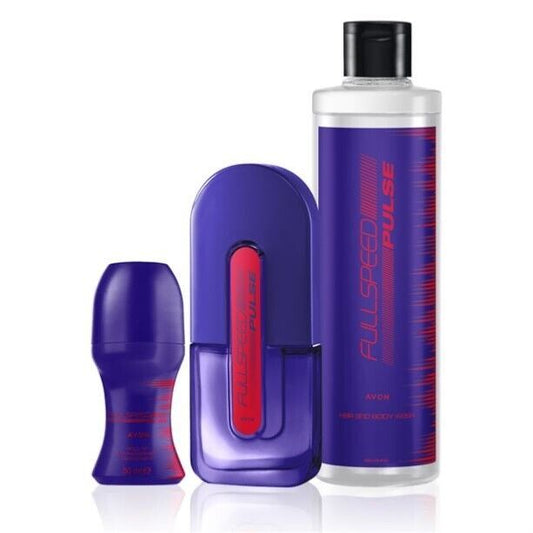 Avon Full Speed Pulse Set for Him, perfect grooming essentials for the modern man, includes hair and body wash.