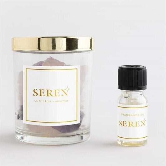 Avon Crystal Diffuser and Oil Gift Set featuring Rose Quartz and Amethyst for a calming home sanctuary.