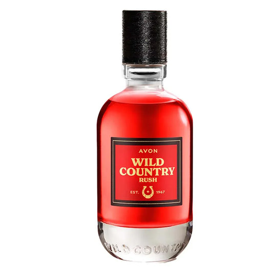 Avon Wild Country "Rush" EDT for Him, a bold fragrance with Black Pepper, perfect for the adventurous man.