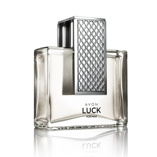 Avon Luck for Him Eau de Toilette EDT Spray 75ml, a sophisticated fragrance for the modern man, elegantly packaged.