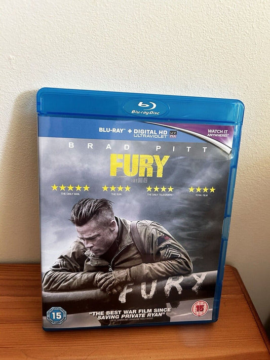 Fury Blu-Ray (2015) Brad Pitt showcases an intense war film experience with gripping visuals and storytelling.