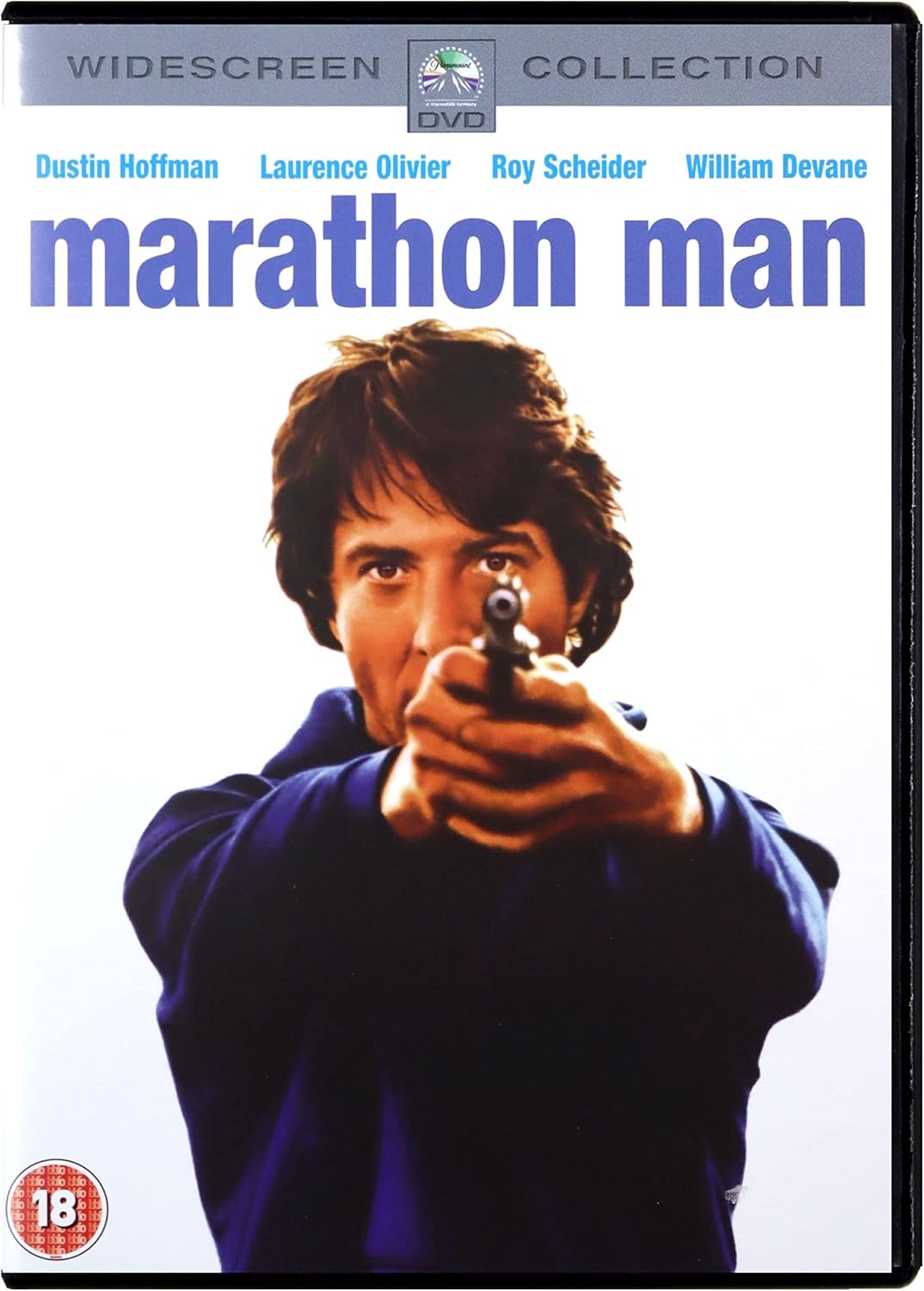 Marathon Man [1976] [DVD] features Dustin Hoffman gripping a gun on the cover, highlighting its thrilling drama.