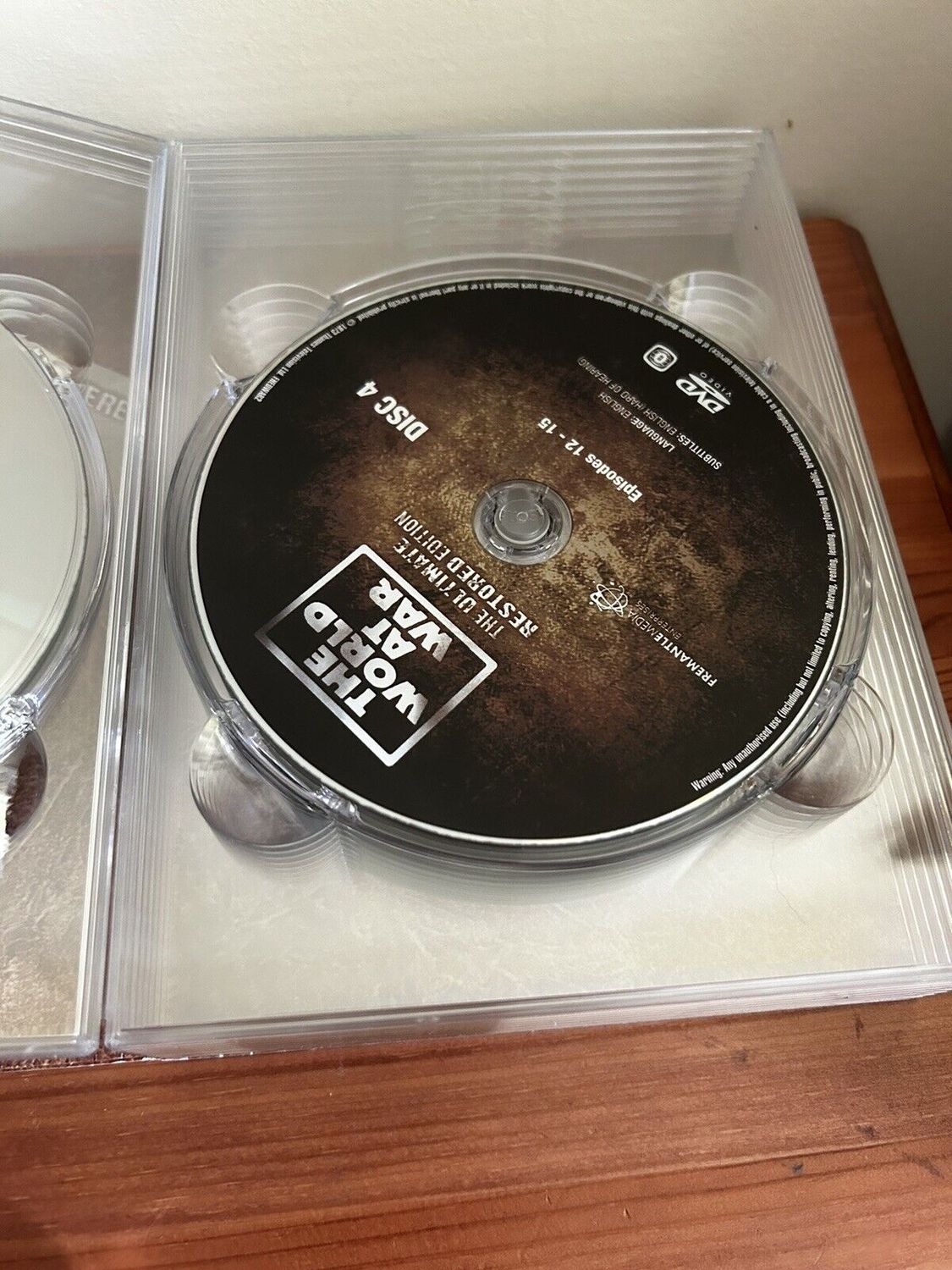 Disc 4 from The World At War (Box Set) (DVD) showcases WWII's powerful storytelling and visuals.