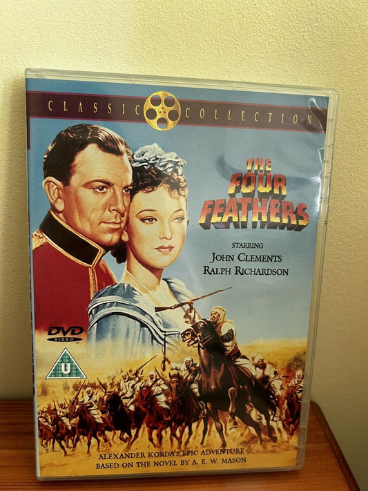 The Four Feathers (DVD) showcases classic adventure with stars John Clements and Ralph Richardson in a captivating story.