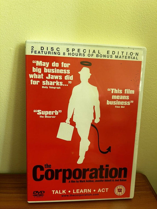 The Corporation DVD Special Edition 2005 showcases corporate influence with 2 discs and 8 hours of bonus content.