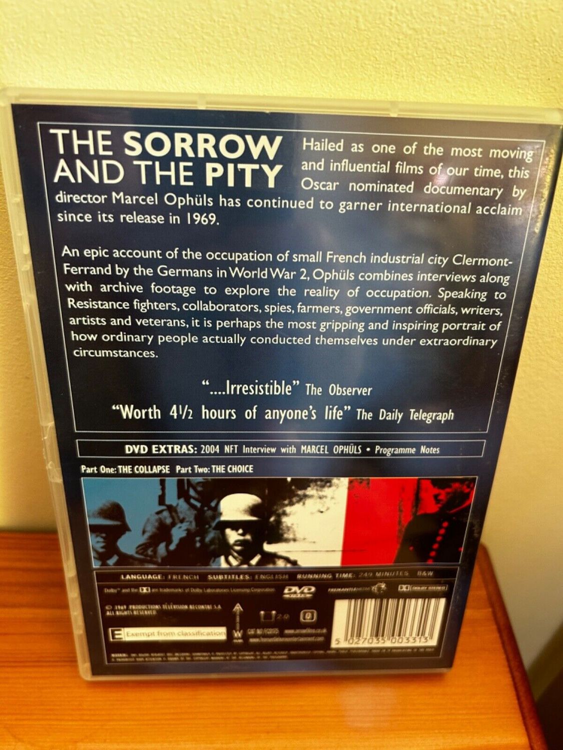 The Sorrow And The Pity (DVD) reveals powerful accounts of French life under Nazi occupation in WWII.