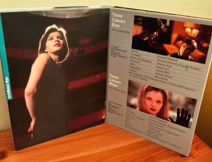 Explore the Three Colours Trilogy (Box Set) (DVD) showcasing iconic scenes from Kieslowski's acclaimed films.