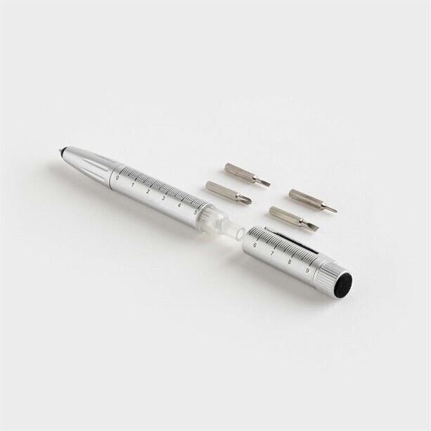 Avon Multi Tool 6-in-1 Gadget (Pen/Stylus/Spirit Level/Ruler) features a sleek design with interchangeable screw tips.