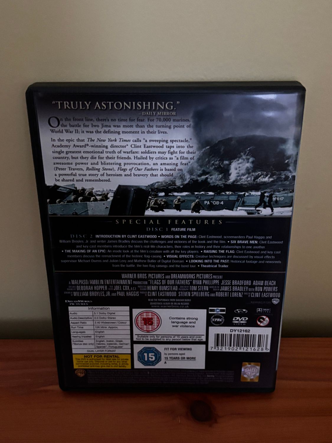 Flags of Our Fathers DVD Drama (2006) showcases Clint Eastwood’s gripping tale of bravery and sacrifice on a 2-Disc edition.