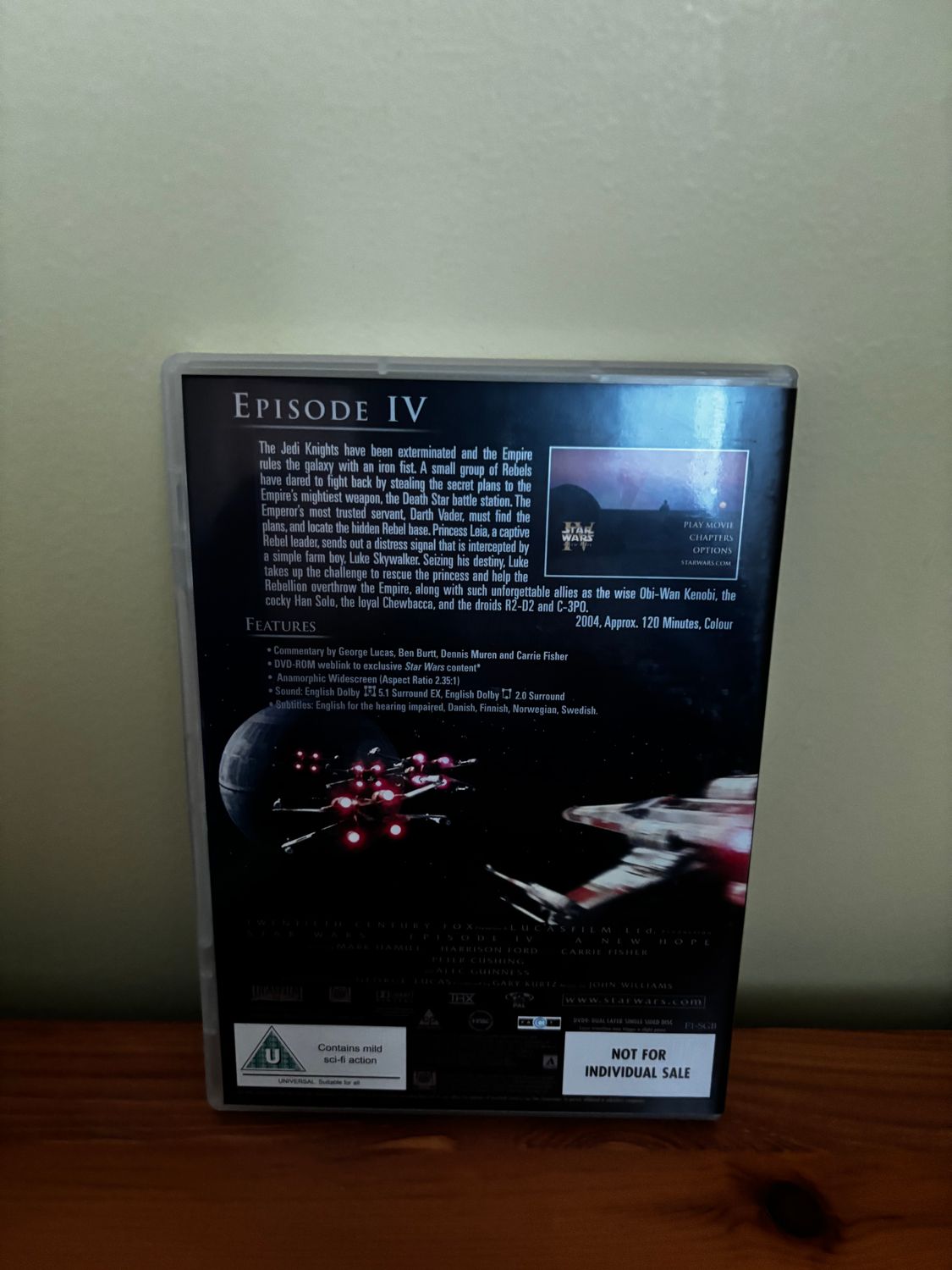 Star Wars Trilogy: Episodes IV, V and VI DVD (2006) Mark Hamill, Lucas (DIR) showcases the epic saga's captivating back cover.