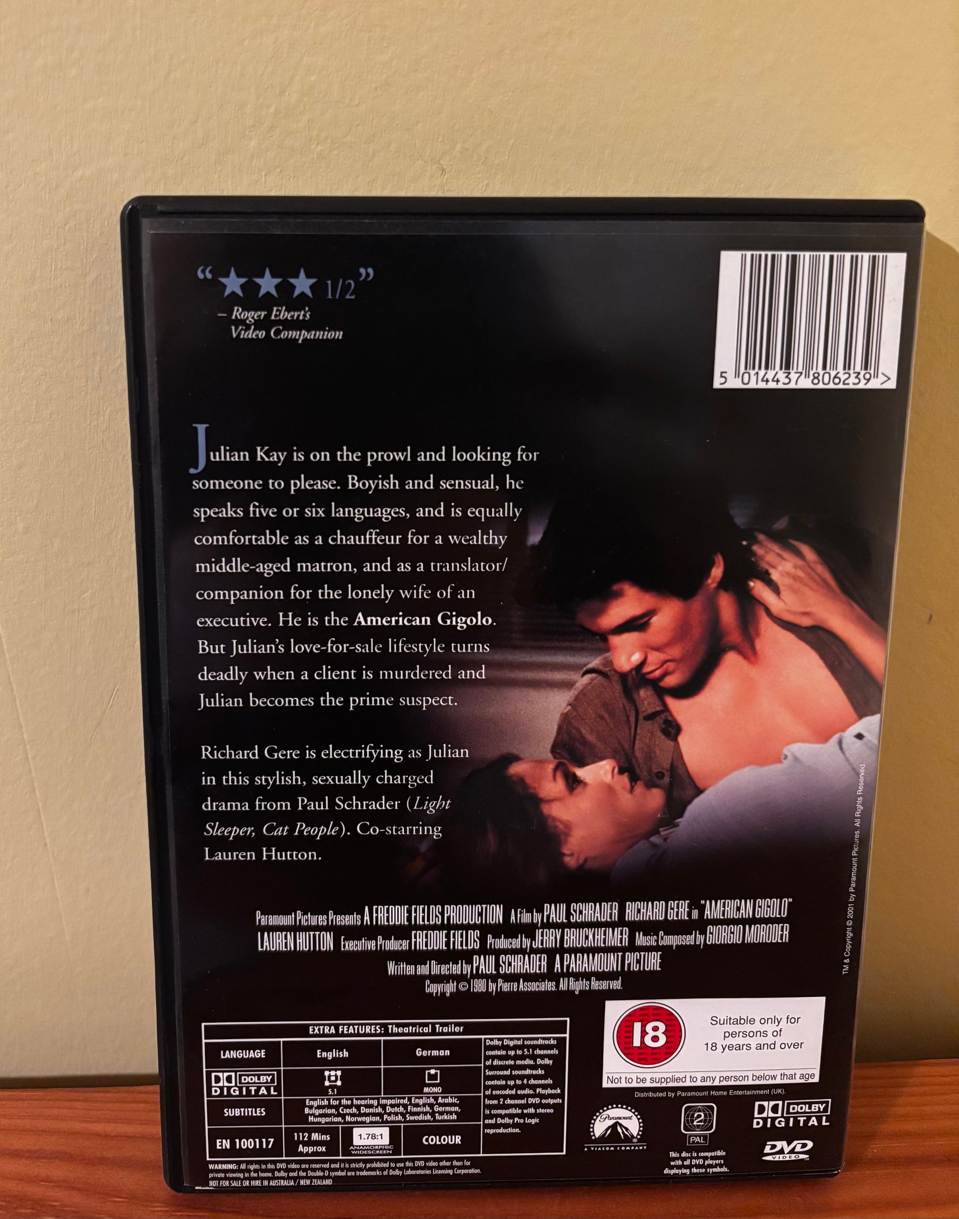 Discover the thrilling American Gigolo [1980] [DVD], featuring Richard Gere and Lauren Hutton, at your favourite store.
