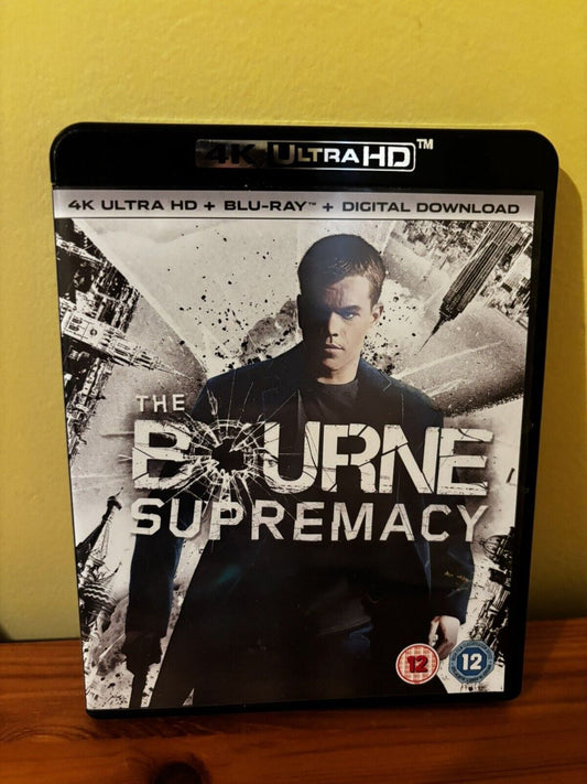 The Bourne Supremacy 4K Ultra HD Blu-ray Region B, a thrilling 2-disc edition perfect for espionage fans.
