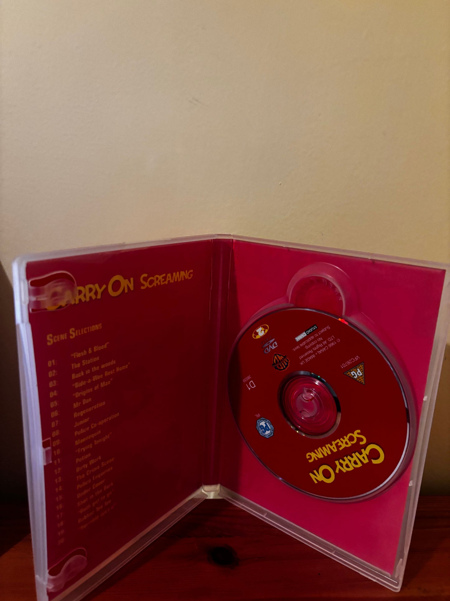 Carry On Films (Various) Please Choose From Dropdown, showcasing the classic DVD edition of Carry On Screaming.