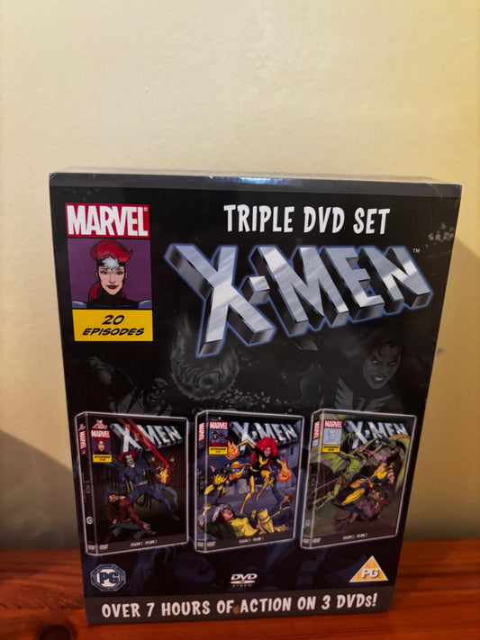 Marvel Xmen S2 Volume 2 Triple DVD set features 20 episodes for collectors, delivering thrilling action from Marvel.