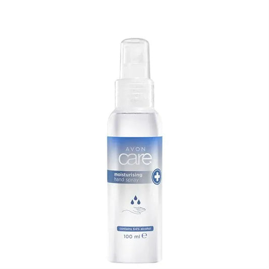 Avon Care Moisturising Antibacterial Hand Spray 64% alcohol x2, perfect for clean and hydrated hands on the go.