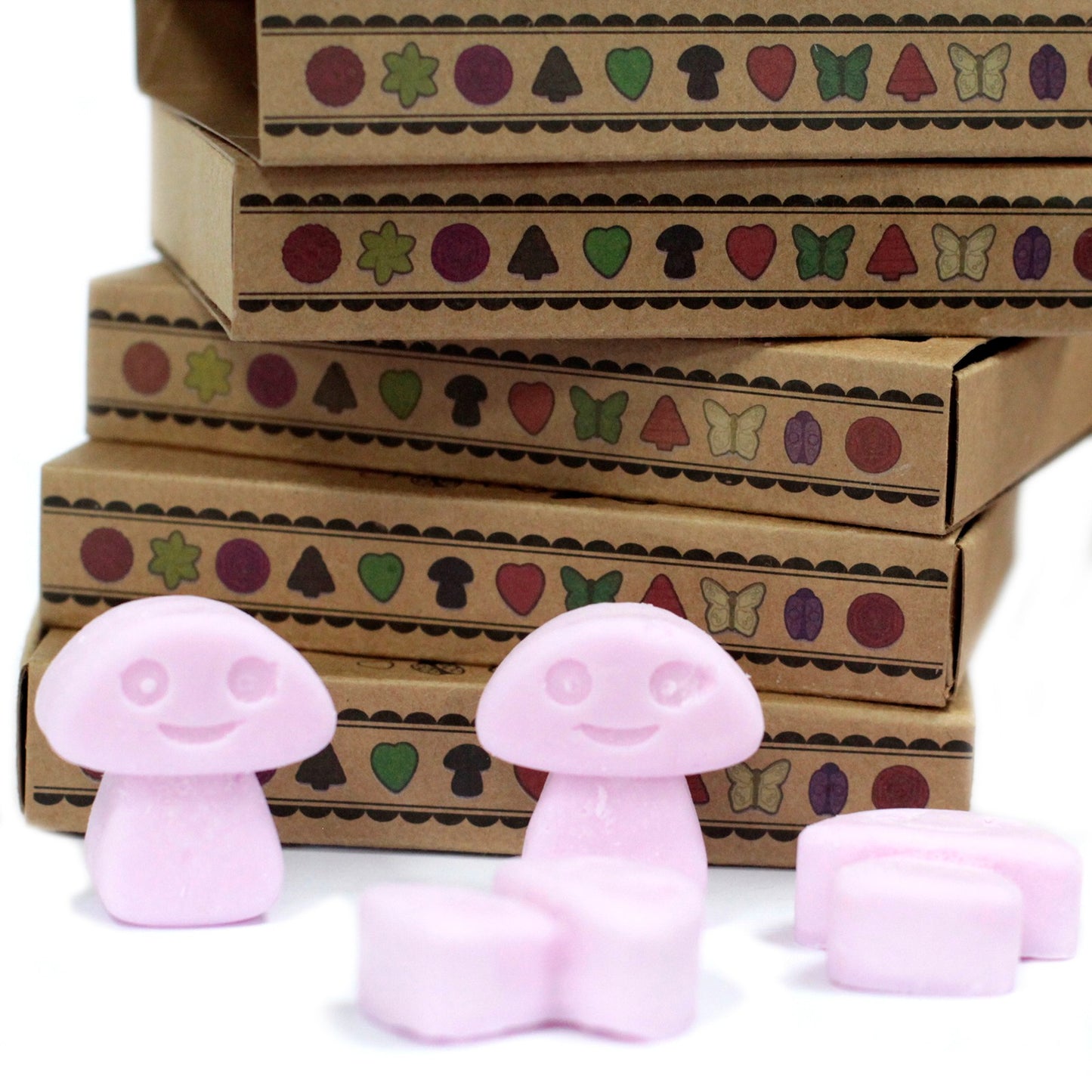 Box of 6 Wax Melts - Ylang Ylang, charming pink melts for a soothing home ambiance and self-care routine.