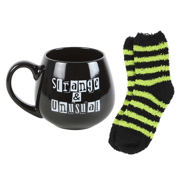 Strange and Unusual Mug and Striped Socks Gift Set 500ml