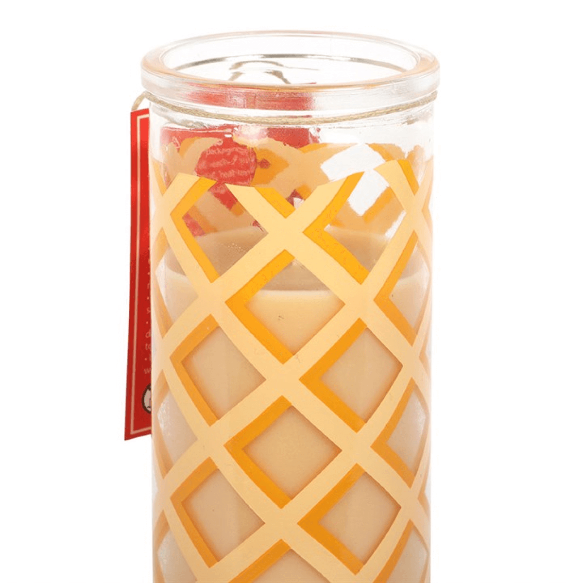 Caramel Waffle Scented Tube Candle 55 Hours Burn Time in a decorative tube with waffle pattern.