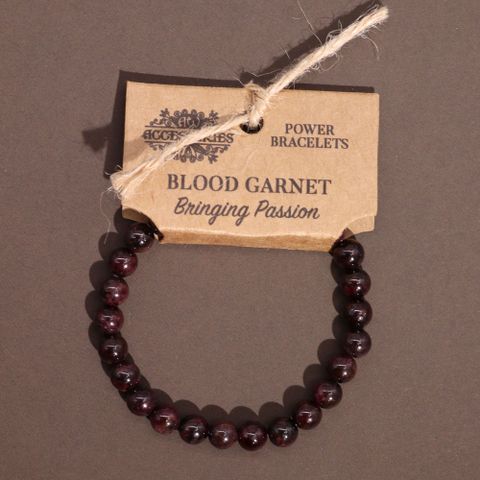 Elegant Power Bracelet - Blood Garnet, enhancing your outfit while uplifting mood and positivity. Perfect for any occasion.