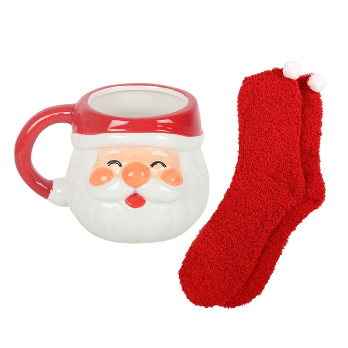 Jolly Santa Mug and Socks Christmas Gift Set