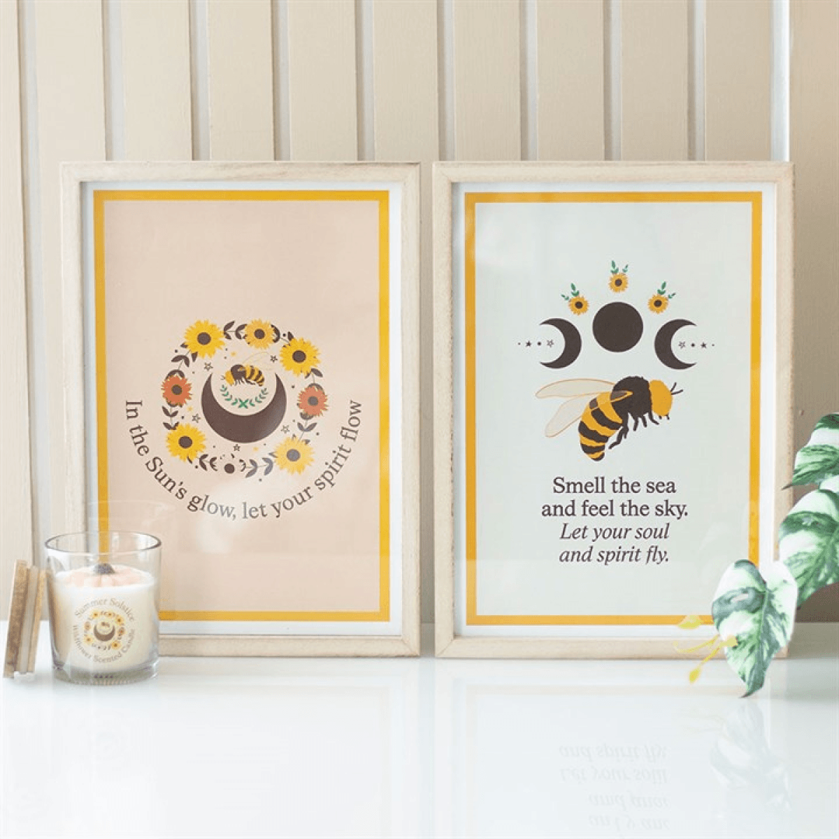 Framed Wall Art Print Bee Sunflower Inspirational Quote Home Décor