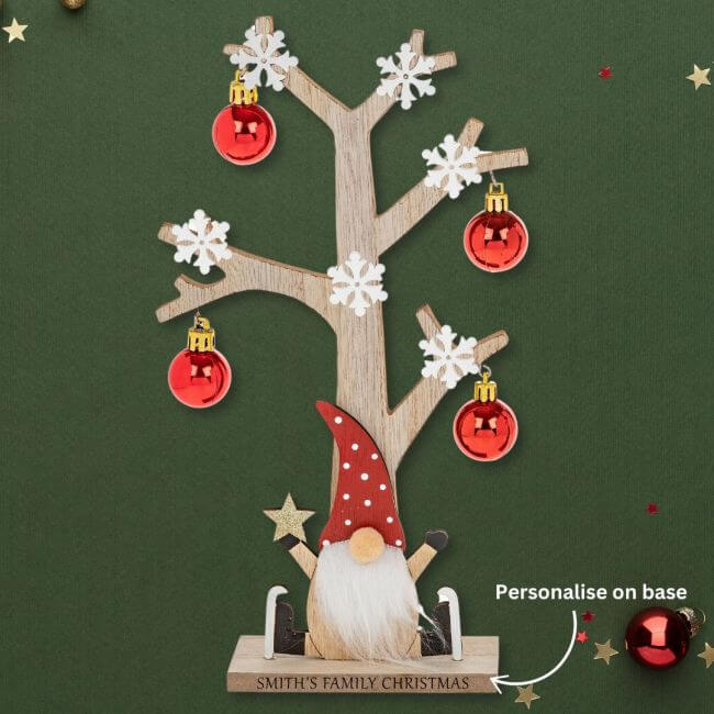Personalised Red Gonk Bauble Tree Christmas Decoration