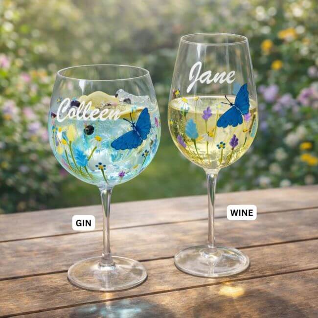 Personalised Butterfly Garden Gin Glass