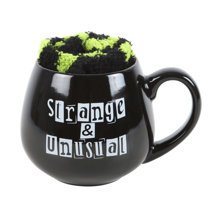 Strange and Unusual Mug and Striped Socks Gift Set 500ml