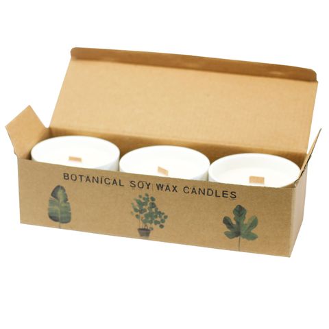 Med Botanical Candles - x3 Lemon Honeysuckle in a stylish box, showcasing a refreshing candle trio for a bright atmosphere.