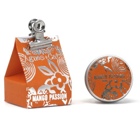Agnes and Cat Lip Balm - Mango Passion Fruit in vibrant packaging, perfect for hydration and a tropical treat.