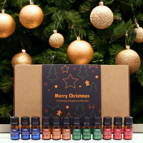 Festive Delights Fragrance Set displayed with elegant decorations, perfect for uplifting your holiday spirit.