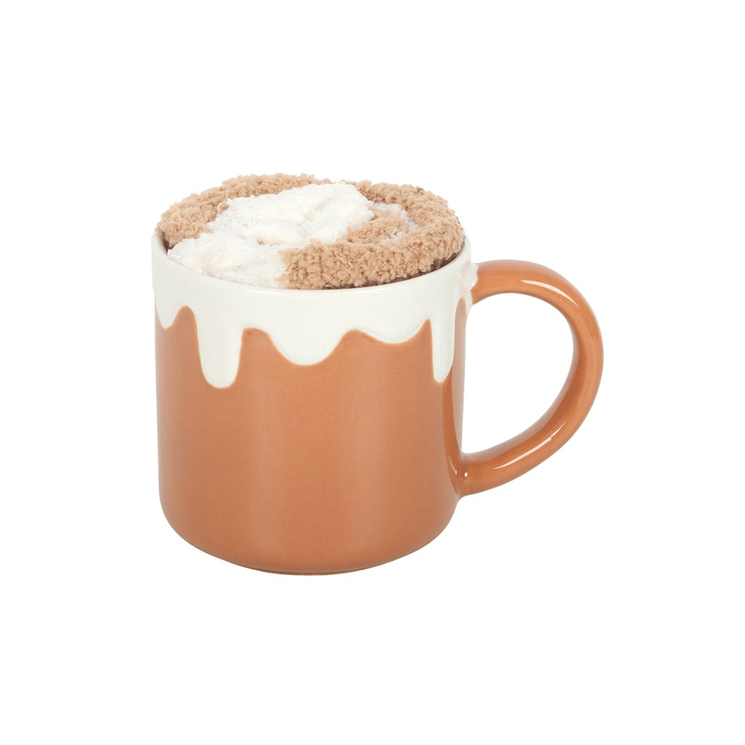 Cinnamon Roll Mug and Plush Socks Gift Set