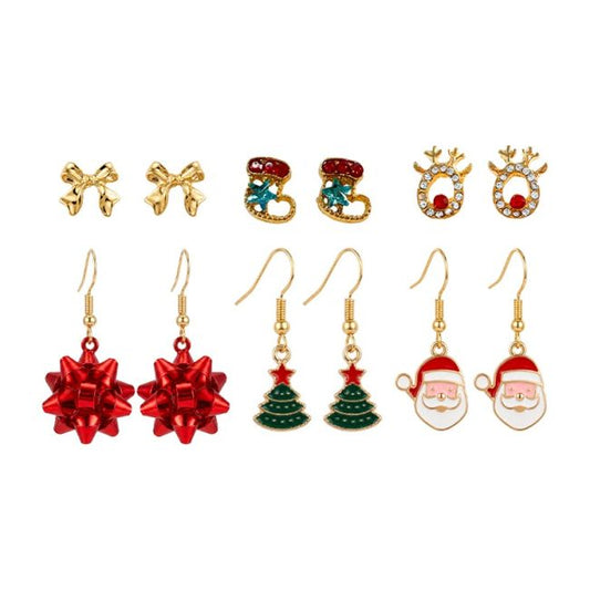 Christmas Earrings Set of 6 Pairs