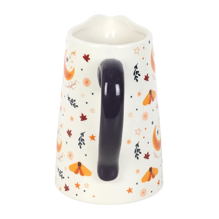 Ivory ceramic Autumn Magic Harvest Moon Print Flower Jug, perfect for autumn décor and floral displays.