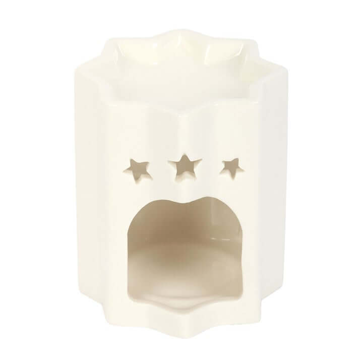 White Star Shaped Oil Burner For Fragrance Oil Decorative Tea Light Holder And Gift Idea