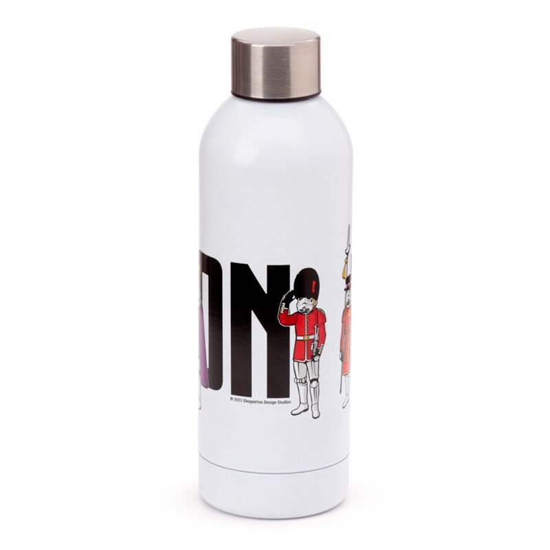White 530ml reusable insulated drinks bottle featuring The Original Stormtrooper London design.