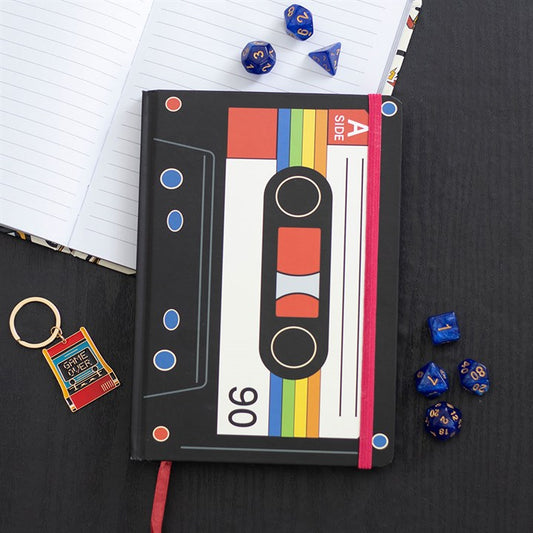 Retro Cassette Tape A5 Notebook with a vibrant design, perfect for music lovers and note-taking enthusiasts.