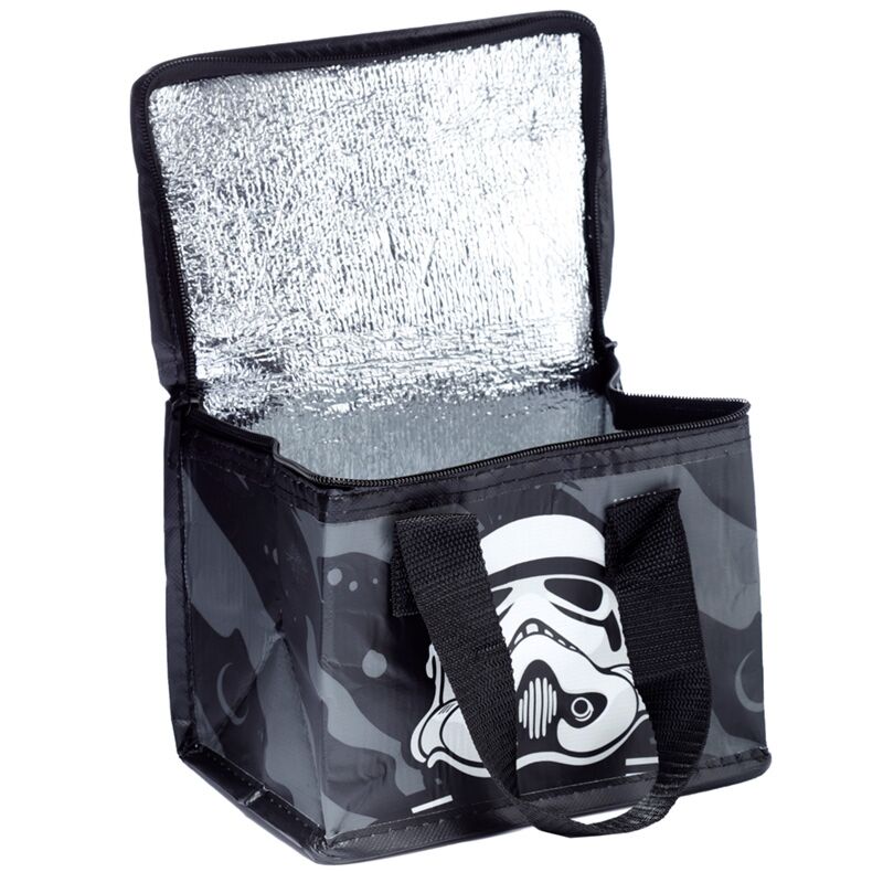 The Original Stormtrooper Black RPET Cool Bag with insulated foil lining, camo panels and carry handles.