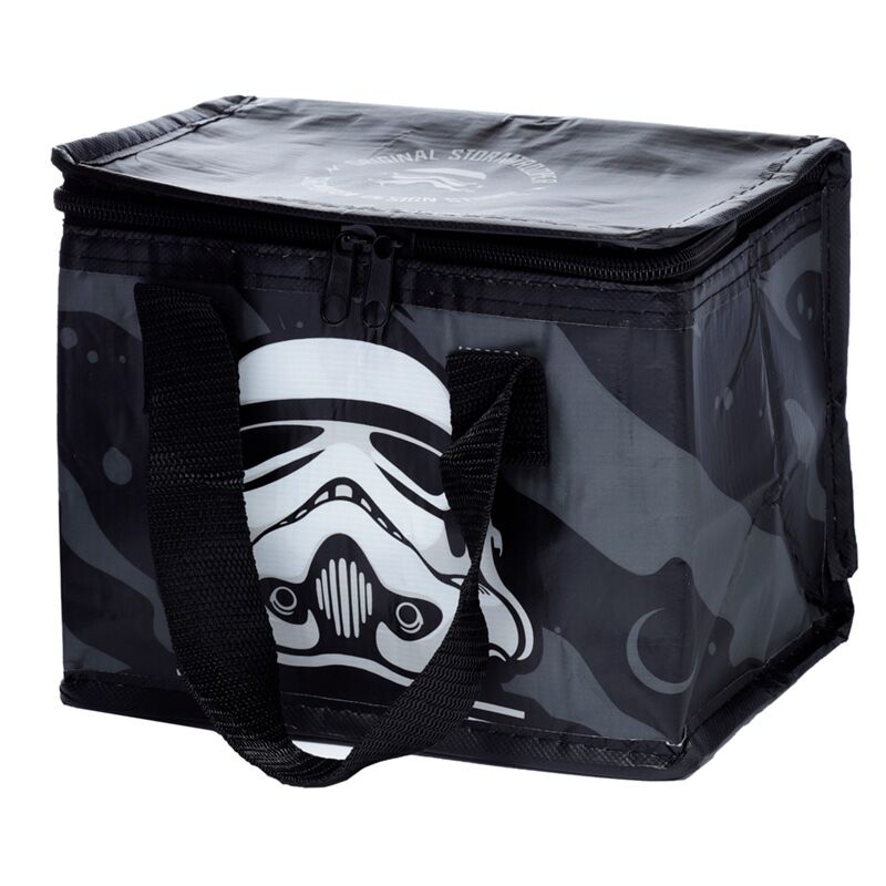 The Original Stormtrooper Black RPET Cool Bag, insulated to keep food fresh and drinks cool with Stormtrooper graphic.