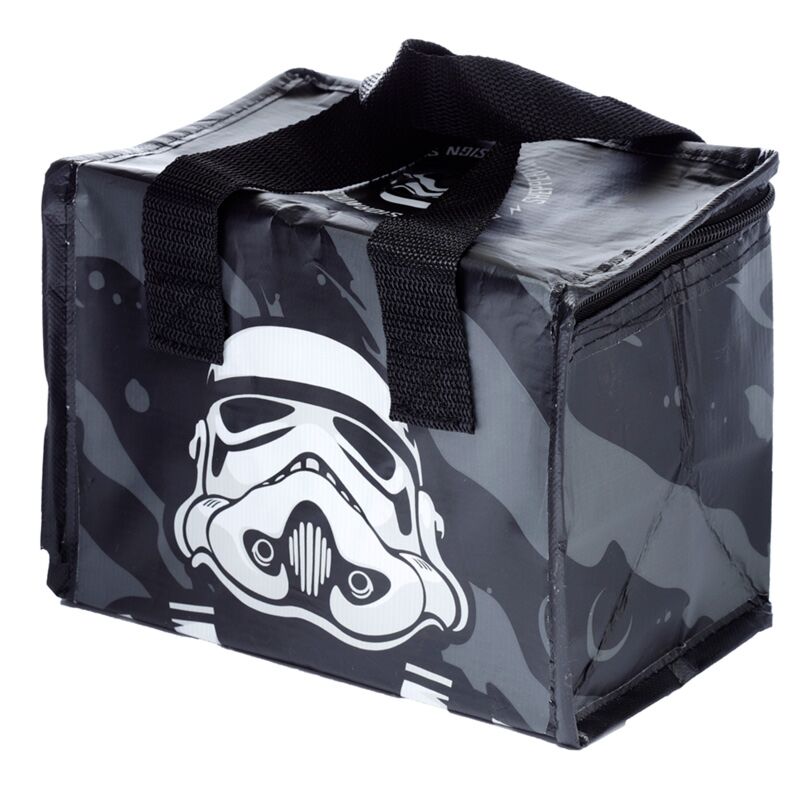 Original Stormtrooper Black RPET Cool Bag with insulated lining, black handles and Stormtrooper artwork.
