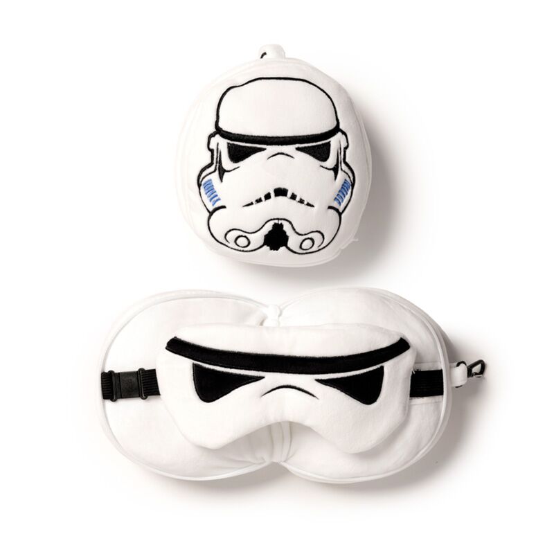 Relaxeazzz Travel Pillow & Eye Mask – The Original Stormtrooper, white travel set
