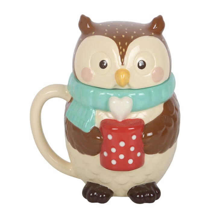 Oliver Owl Ceramic Lidded Mug