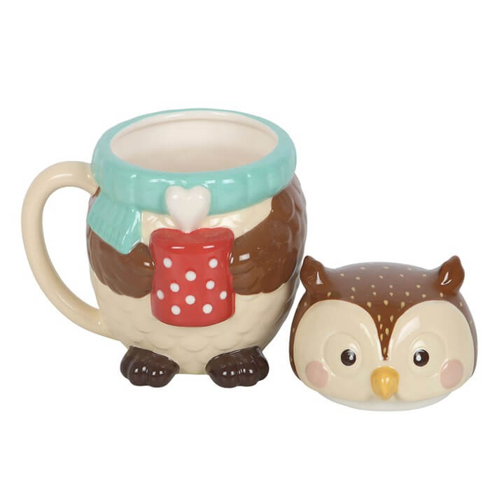Oliver Owl Ceramic Lidded Mug