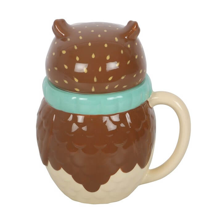 Oliver Owl Ceramic Lidded Mug