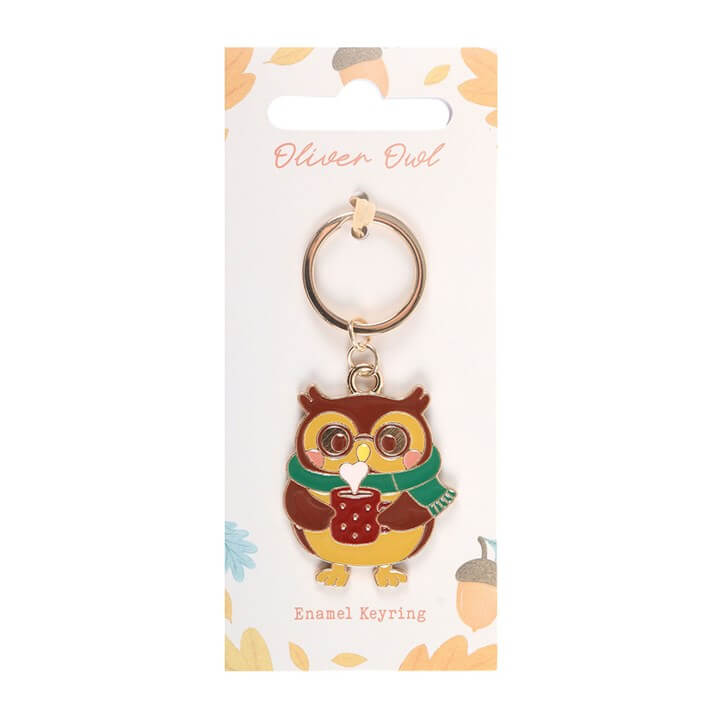 Oliver Owl Alloy and Enamel Keyring