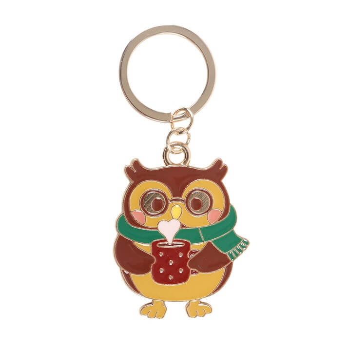 Oliver Owl Alloy and Enamel Keyring