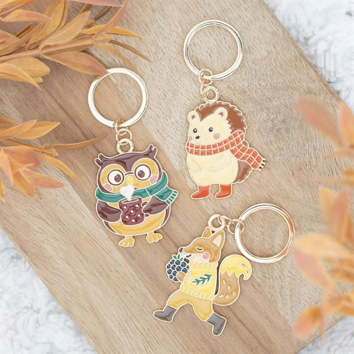 Oliver Owl Alloy and Enamel Keyring