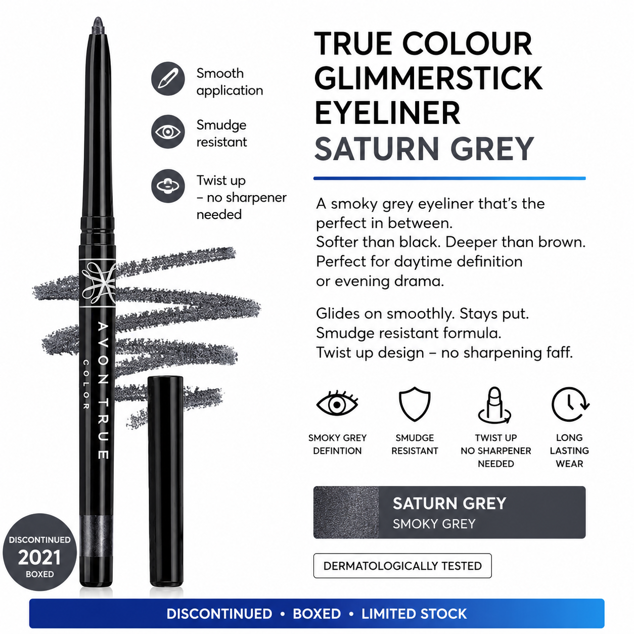 Avon True Colour Glimmerstick Eyeliner Saturn Grey